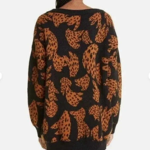 FARM RIO Women's Black and Rust Sweater Size X-Large - Picture 2 of 12